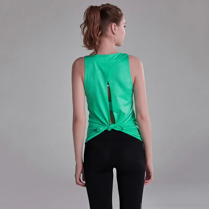 Women's Sleeveless Gym Shirts Tops Yoga Sports Vest Fitness/Loose Sport Shirts Female T-Shirts for Workout Exercise Tank Tops