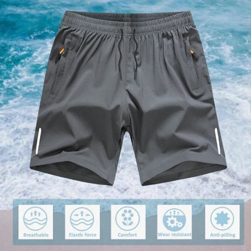 Ice Shorts Breathable Cool Comfortable Silk Running Sports 5 Inches/Men Loose-Fit Summer Gym Lightweight Basketball Shorts