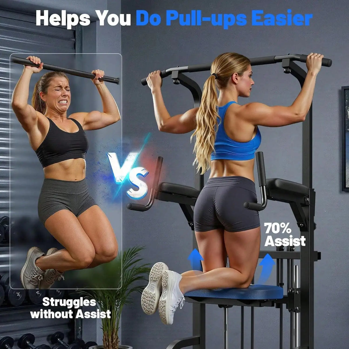 FLYBIRD Power Tower Pull Up Bar Station 450LBS Stable/Pull Up Dip Station For Home Gym Strength Training Equipment