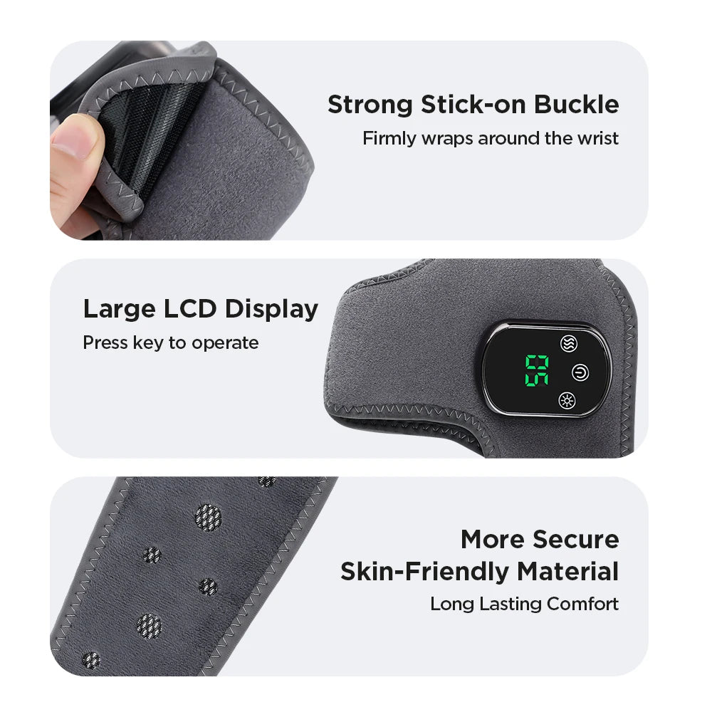 Electric Foot Ankle Massager With Heat & Vibration Cordless Heating Pad/Ankle Wrap for Sports Recovery Warm Support Brace Belt