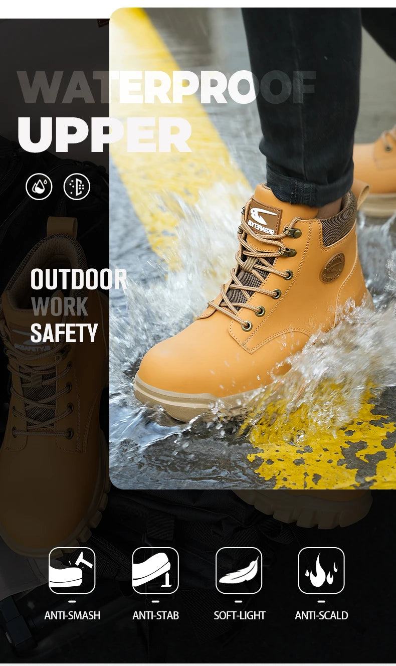 Men Safety Shoes Protective Sneakers Steel Toe Cap/Anti-smash Work Shoes Fashion Indestructible Boots Security