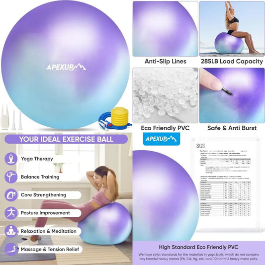 Yoga & Pilates Ball Anti Slip/Heavy Duty Gym Ball for Fitness Balance & Core Workout