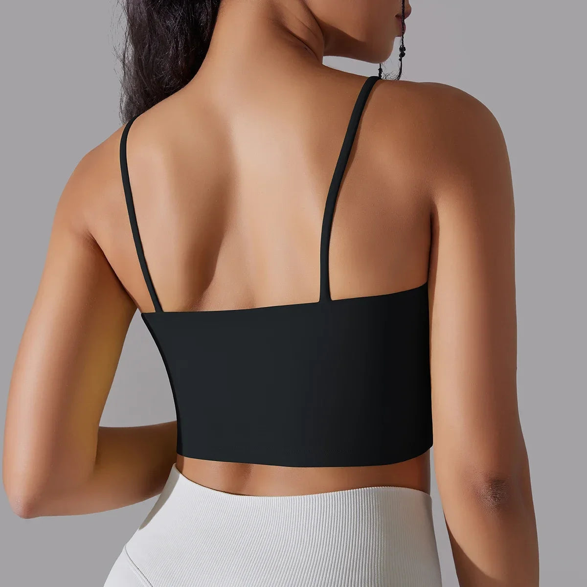 Solid Color Yoga Sports Bra Women Fixed Padded/Slim Gym Fitness Workout Undershirt Top
