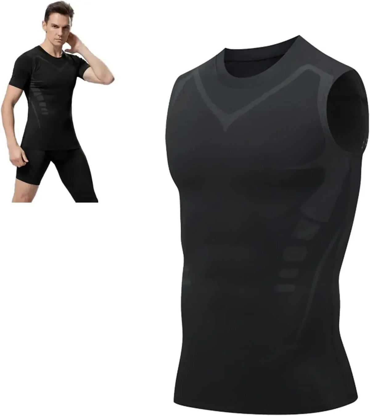 New Fashion Trends Summer Men Shapewear Ionic Shaping Vest Sleeveless Shirt Tight Compression Shirts Tank Top Breathable Ice Silk Vest