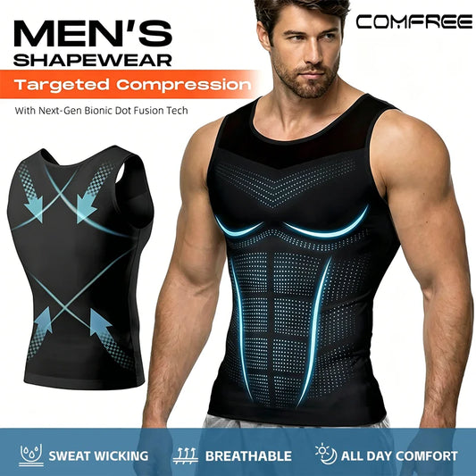 3 PCS Men Sleeveless Compression Vest Solid Slimming Body Shaper/Shirt Gym Workout T Shirt Tummy Control  Tank Tops