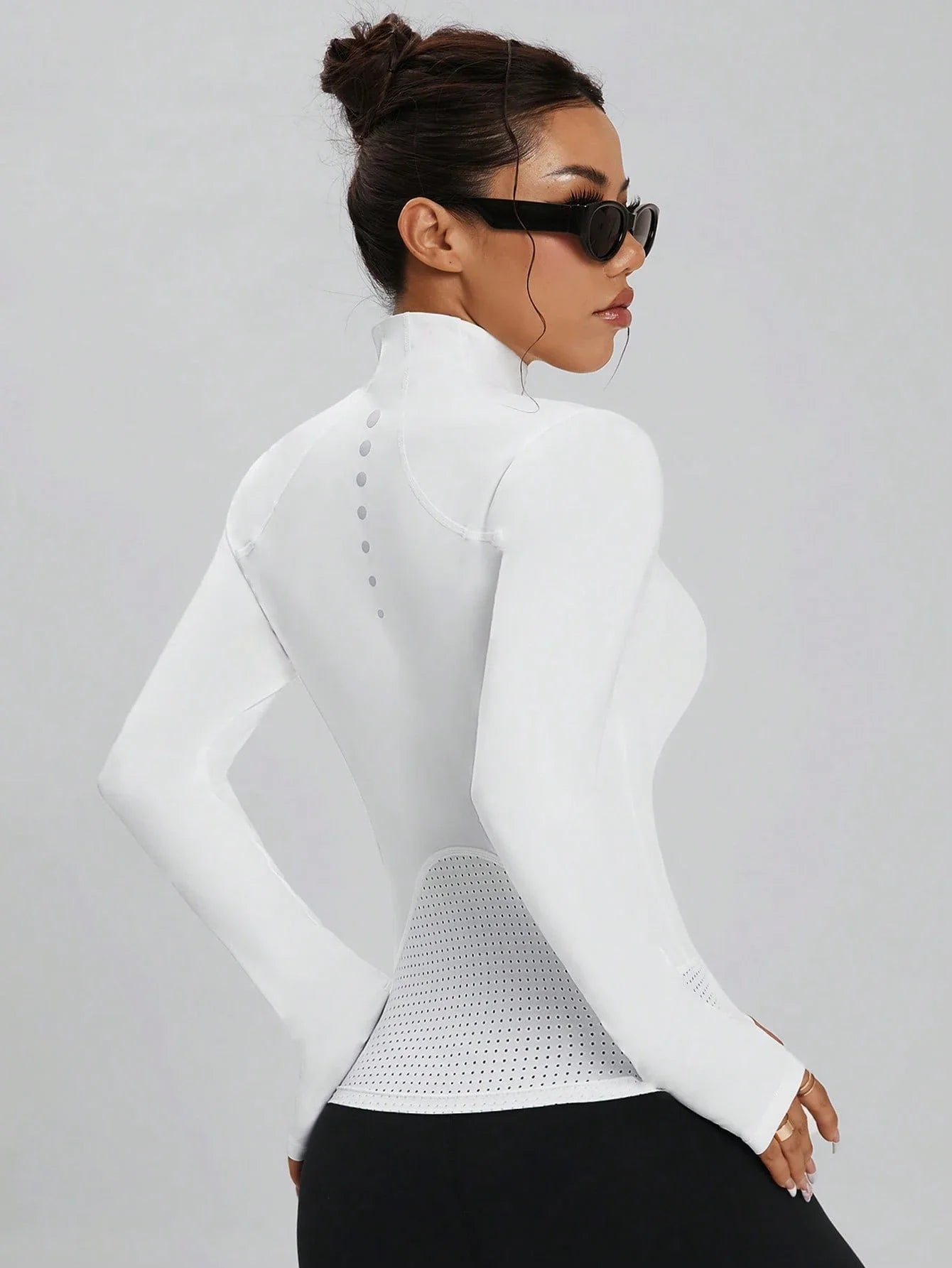 Zip-Up Sporty Jacket Women/Solid Color Casual Slim Fit Outerwear