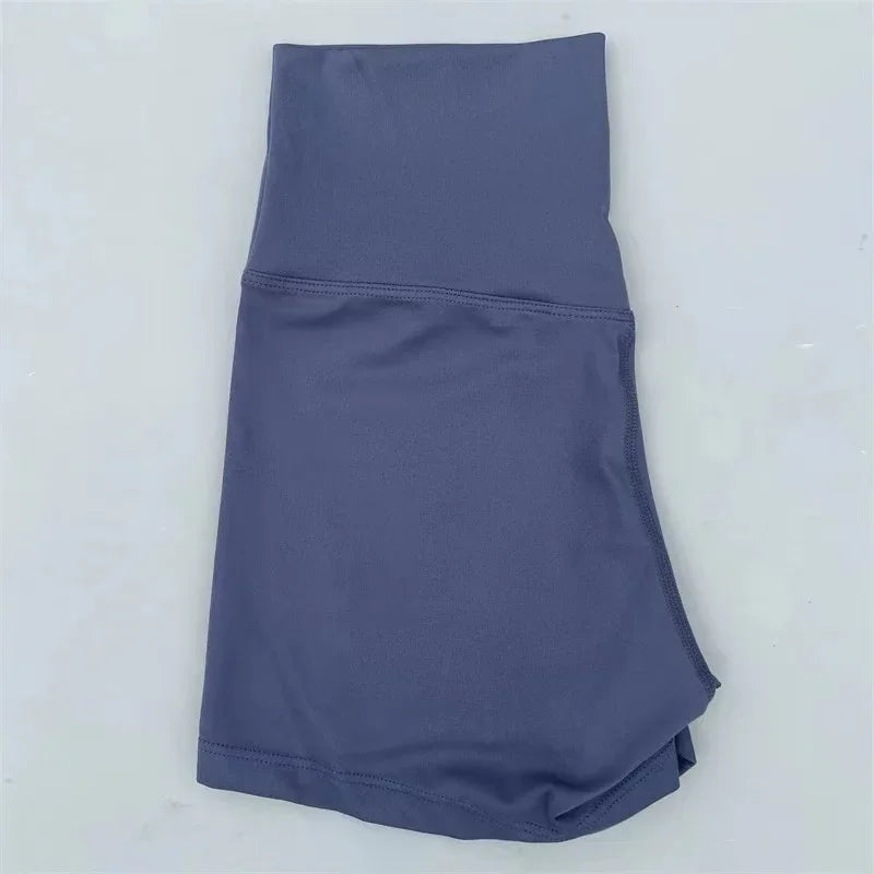 Solid Color Women Fitness Sport Shorts High Waist Athletic Yoga Shorts/Leg Cycling Comprehensive Training Jogging Squat