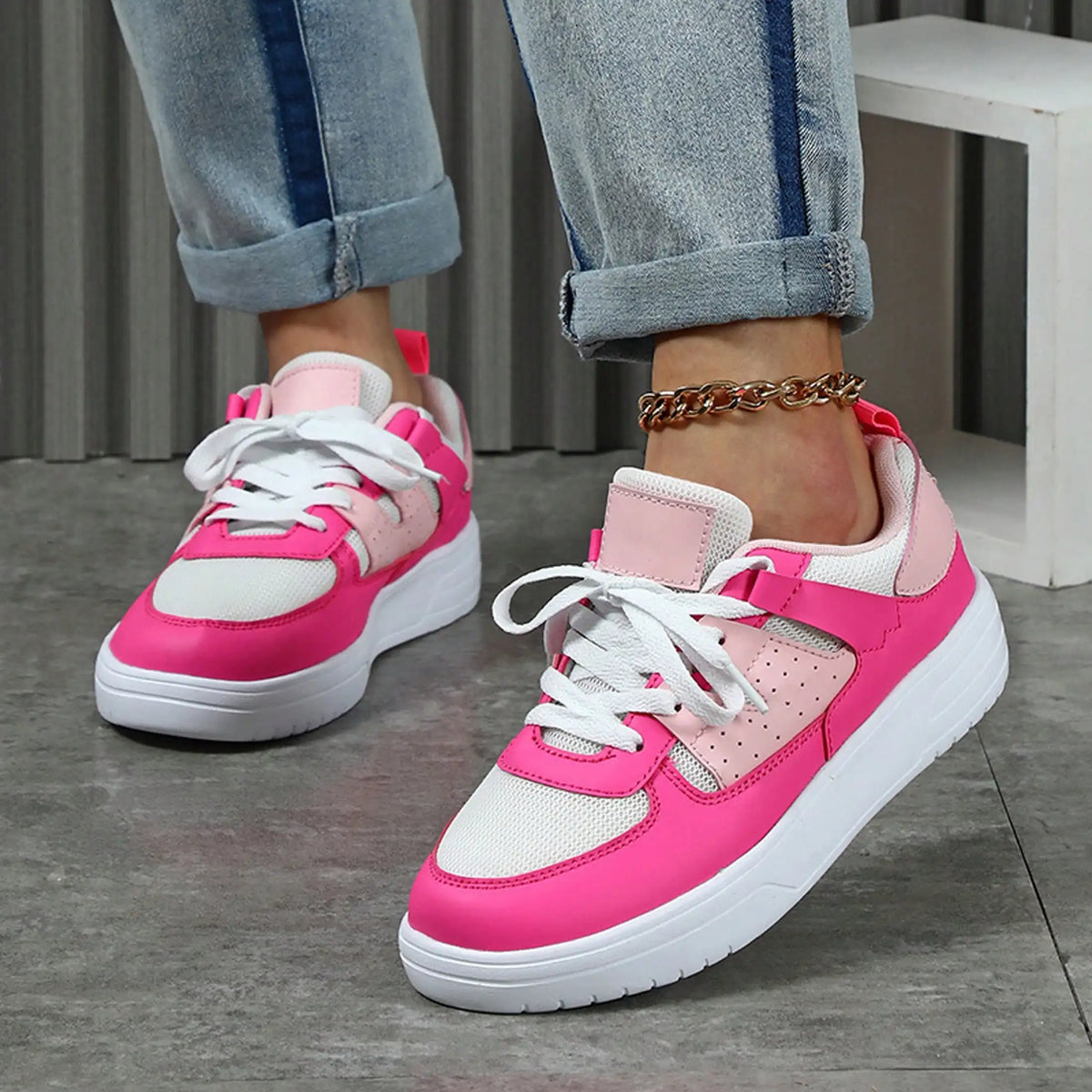 Comfortable Sneakers For Men And Women/White And Pink Lightweight For Women Suitable For Walking