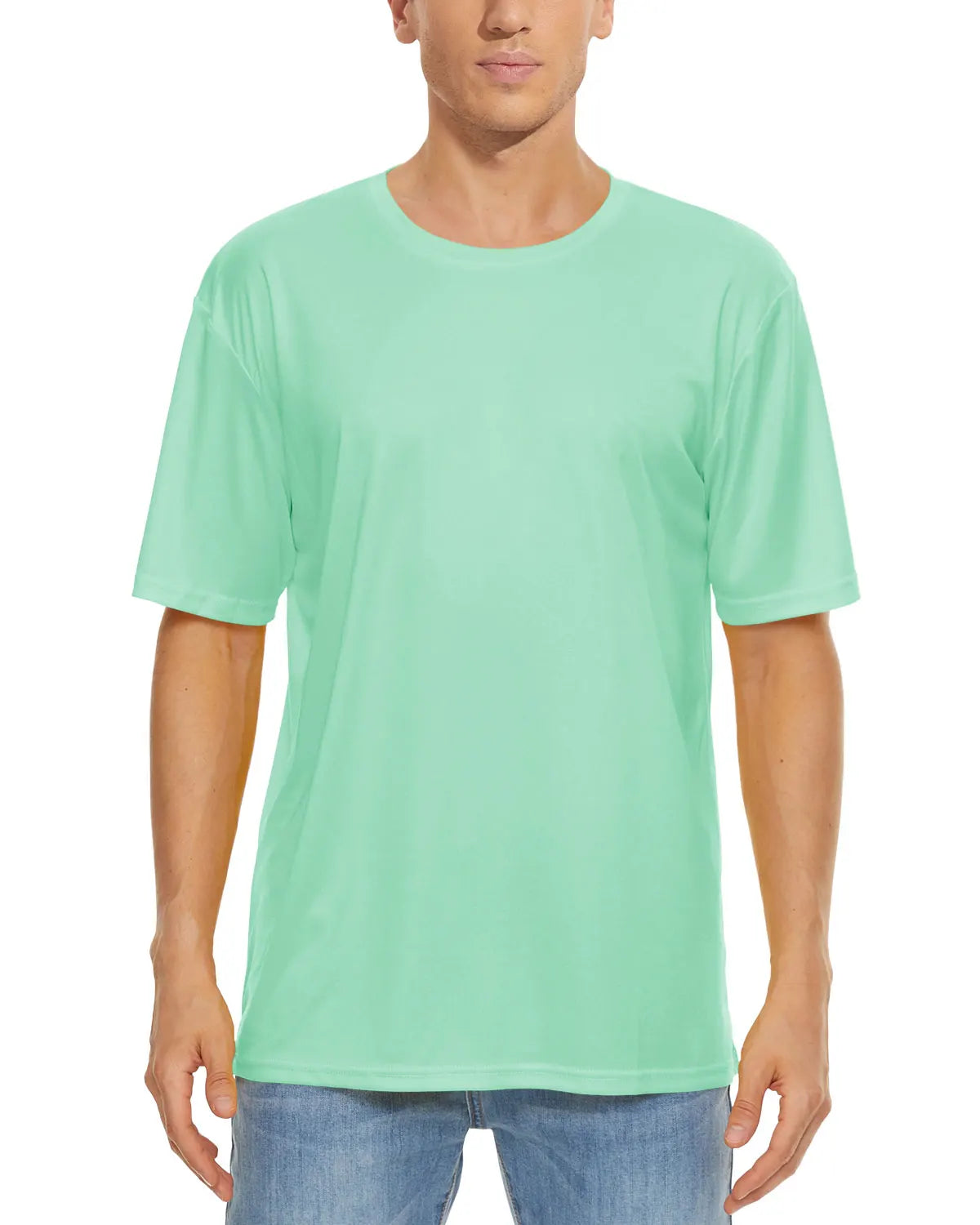 Men's UPF 50+ Shirt Sun Protection SPF UV Moisture Wicking/Lightweight Quick Dry Swim Rash Guard Short Sleeve Athletic Running