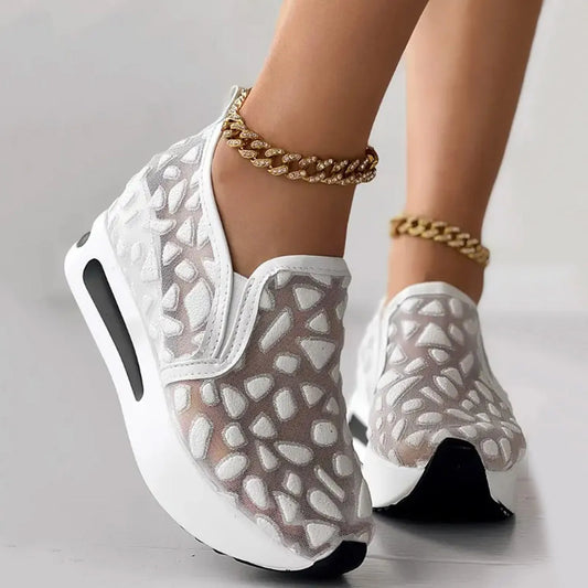 Breathable Sequin Women'S Tennis Shoes/Thick Soled Casual Rocking Shoes