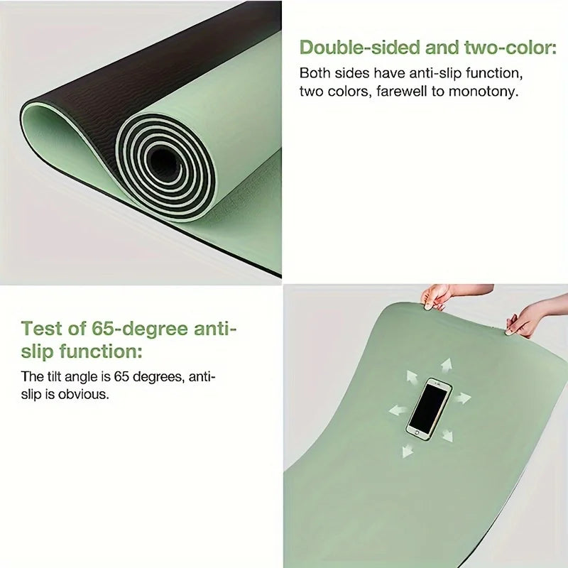 TPE Yoga Mat Non Slip Texture for Pilates Jumping Fitness Men/Women Exercise Pink Green Purple Coffee White Gray Yoga Mat
