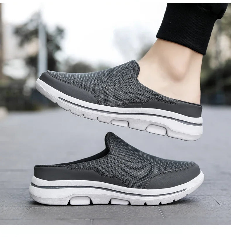 Men Slippers Summer Breathable Home Indoor Slippers Men Thick/Bottom Slides Fashion Couple Walking Shoes Plus Size 39-48
