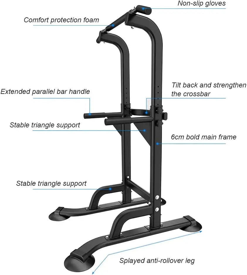 Power Tower Dip Station Pull Up Bar for Home Gym Adjustable Height/Strength Training Workout Equipment Pull Up Bar Station