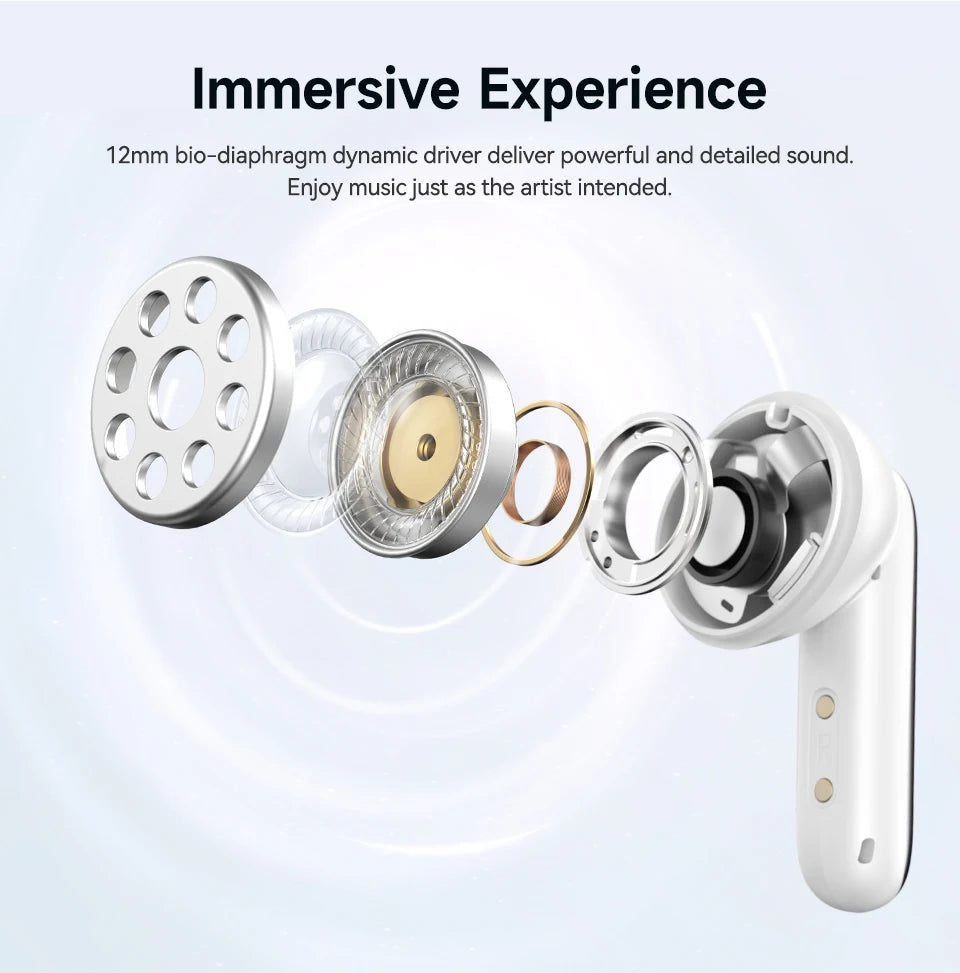 QCY Melobuds N50 ANC Bluetooth 5.4 Wireless Earphones Active Noise Cancellation/6 Mics Clear Call Earbuds Multipoint Connection