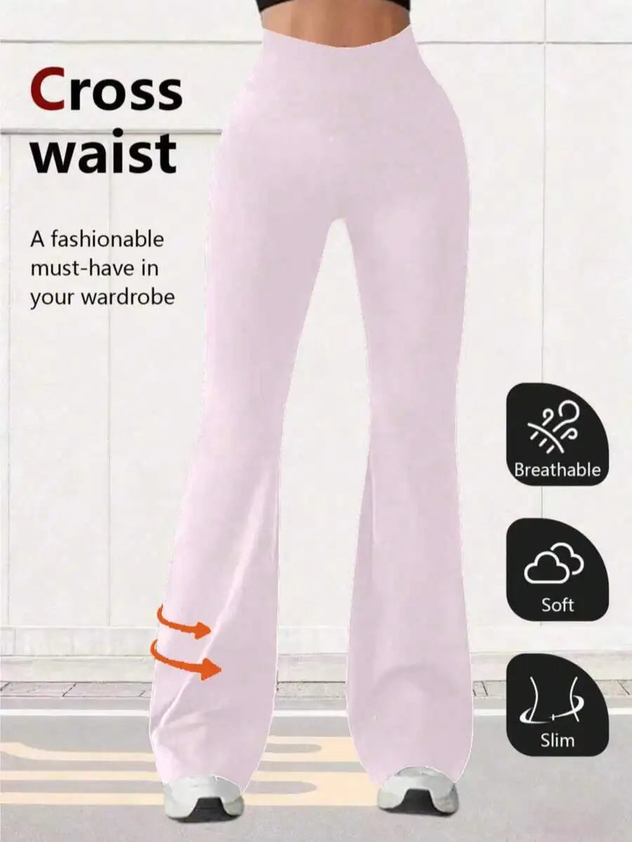 Women's High Waist Flare Yoga Pants Wide Leg Yoga Pants/Loose Casual Sports Leggings For Fitness