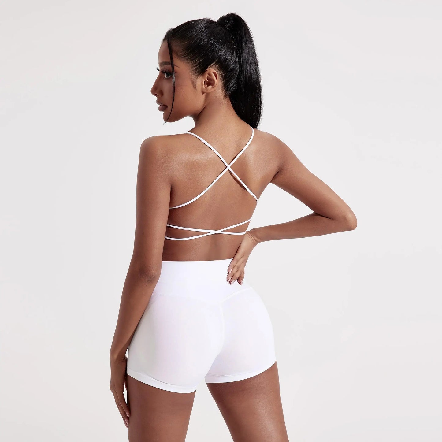 Solid Color Gym Yoga Underwear Women Cross Back Straps/Fitness Bra High Strength Tight Sport Top Comprehensive With Chest Pad