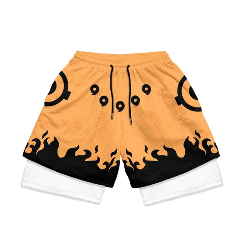 Stylish 2 in 1 Workout Running Shorts for Men Gym Athletic/Quick Dry Shorts with Liner Summer Casual Print Shorts with Pockets