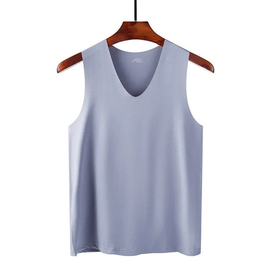Undershirts Men's Underwear Summer Vest Men Traceless Ice Silk/Tank Top Slim Fit Sports Fitness Sleeveless Breathable Singlet