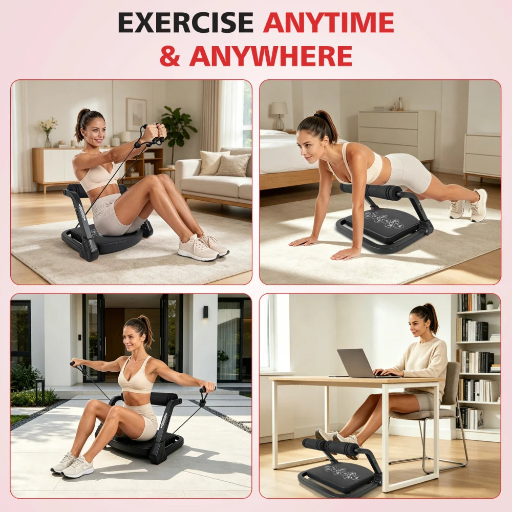 Yes Ab Core Trainer Abdominal Machine/with Resistance Bands for Home Gym Black
