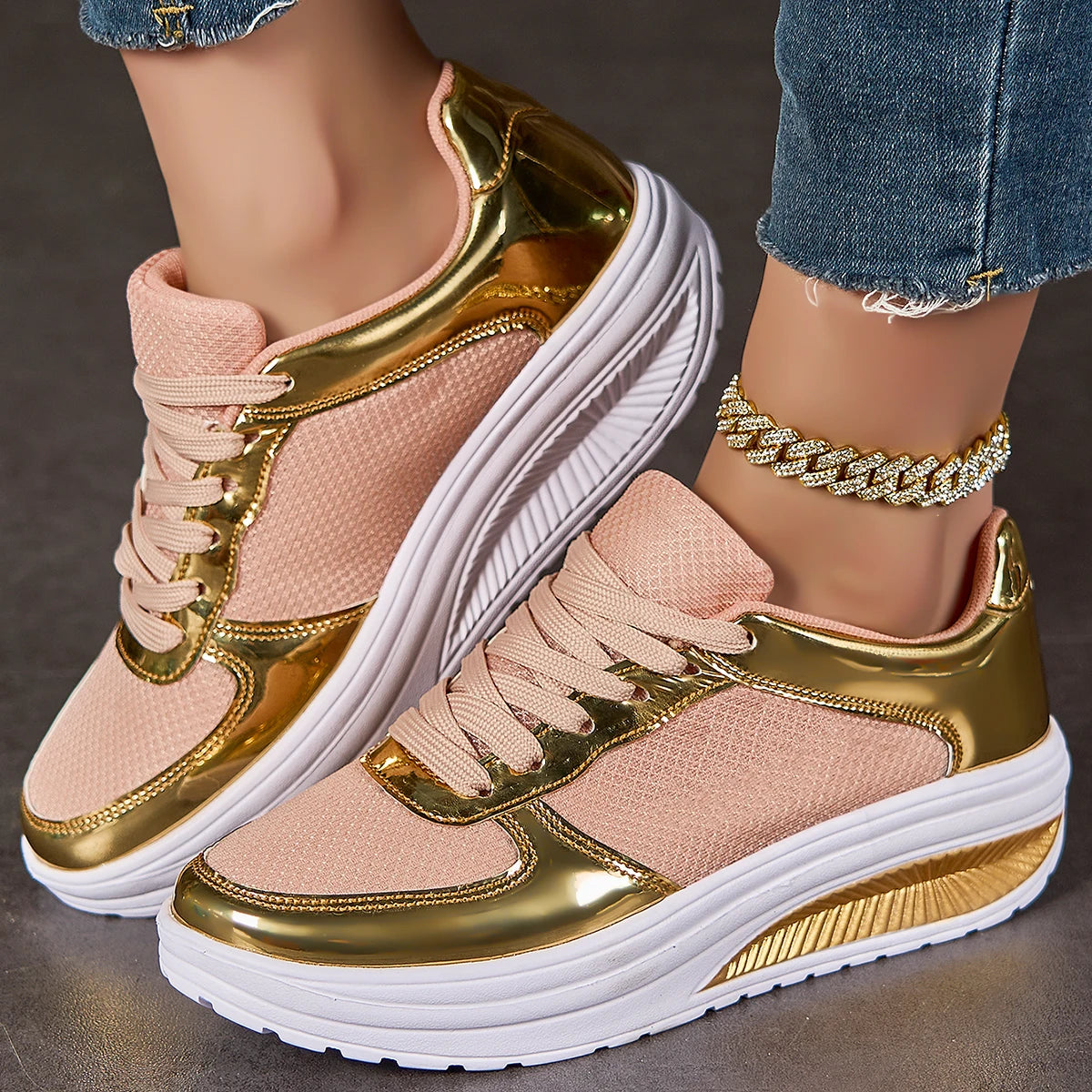 Sneakers For Women Fashion Glitter Girls Women's Casual Shoes/Tennis Shoes For Women, Lightweight Walking Shoes