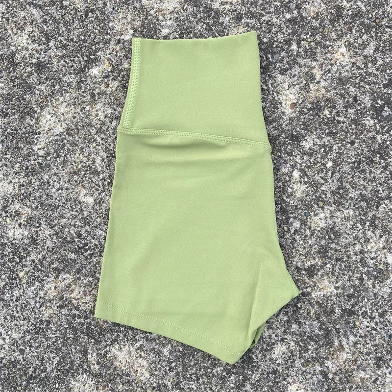 Solid Color Women Fitness Sport Shorts High Waist Athletic Yoga Shorts/Leg Cycling Comprehensive Training Jogging Squat