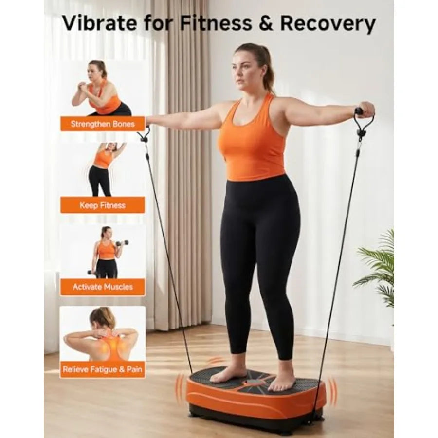 Vibration Plate Exercise Machine for Lymphatic Drainage Weight Loss/Full Body Workout Fitness Platform with Remote Vibrating