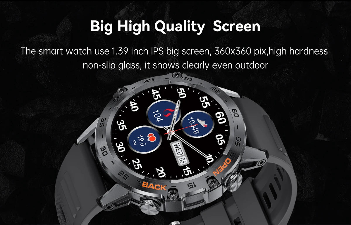 LIGE Smartwtach For Men Bluetooth Calling Waterproof Watches Health Monitoring/400mAh Outdoor Sport Smartwatch Man