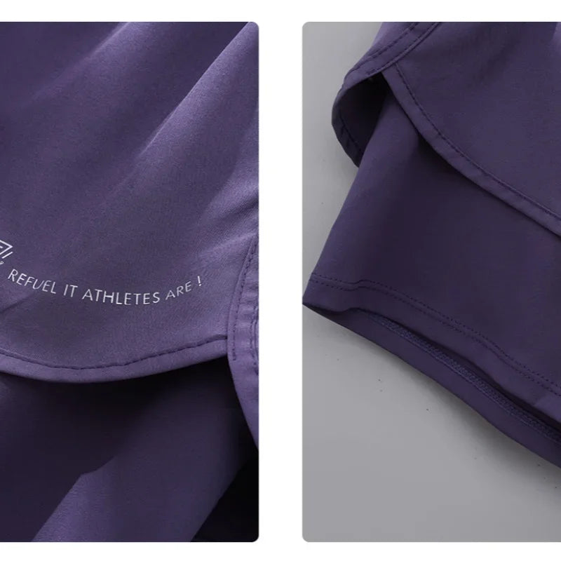 Women Running Shorts 2 In 1 Quick Dry High Waist Summer Shorts/With Pocket Lightweight Cycling Clothes Athletic Wear