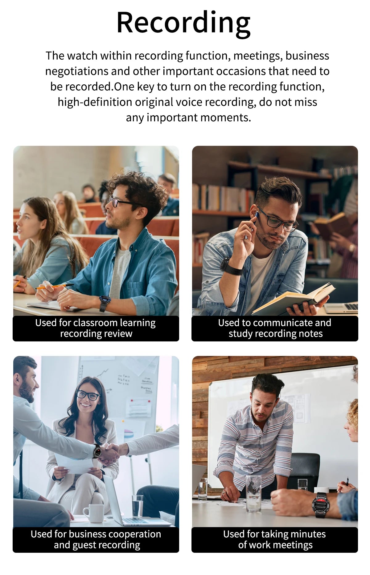 LaNikar Smart Watch AMOLED Display With In-Ear Bluetooth Headset/Heart Rate Blood Pressure Oxygen Saturation Monitoring HD Audio