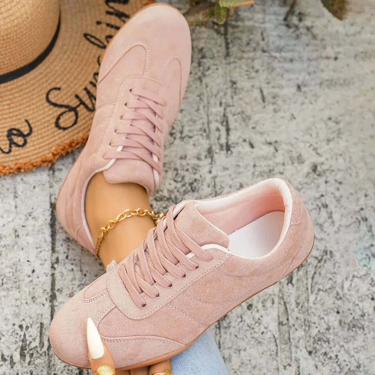 Women's Casual Flat-Soled Non-Slip Wear-Resistant Sport Spring/Autumn Round-Toe Soft And Comfortable Women Single Shoes