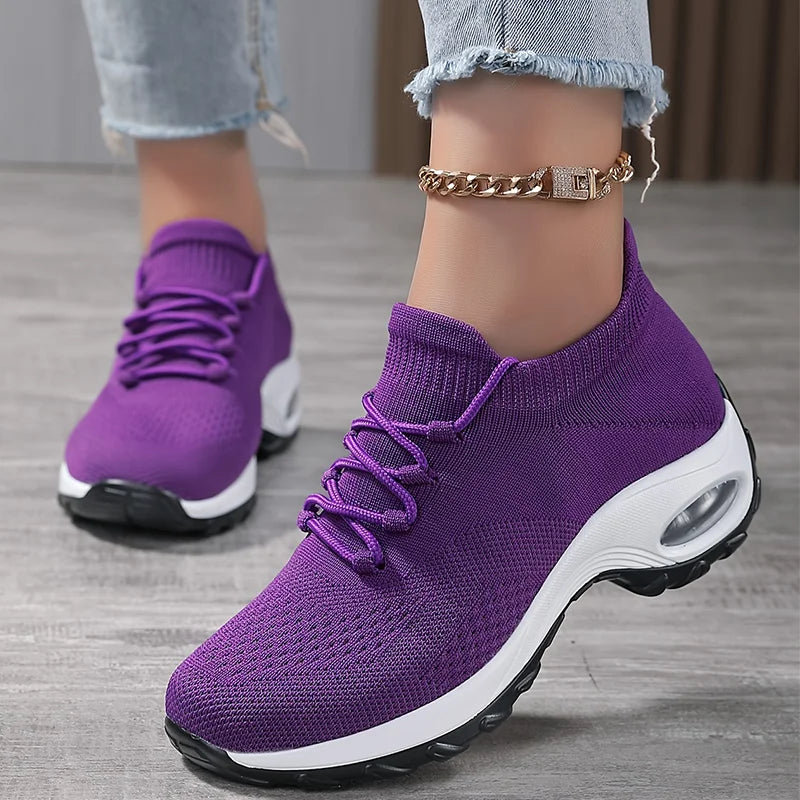 Summer Women Sneakers Outdoor Running Air Cushion/Sport Shoes Increase Height Breathable Walk Shoes