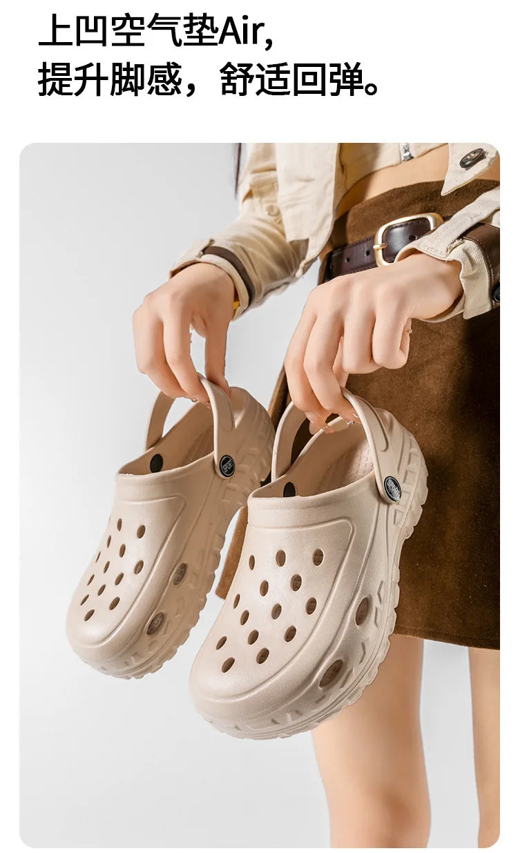 Summer Women Clogs Female Sandals Thick Bottom Home Slides/Soft EVA Dry Wedges Platform Garden Shoes Beach Sandals Home Slippers