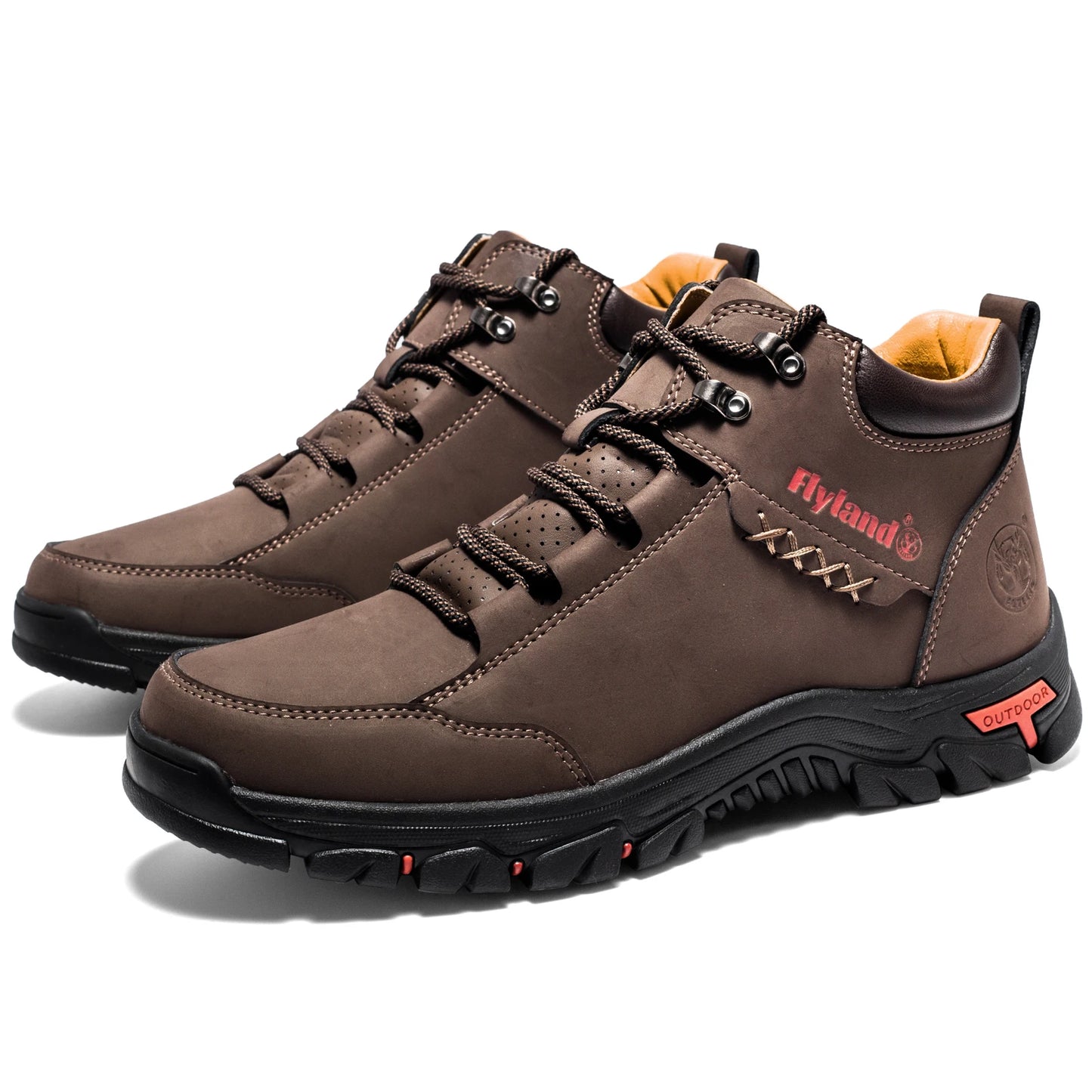 FLYLAND Men's Chukka Boots, Vintage Classical Top/Layer Cowhide Leather, Casual Work Office Shoes Daily