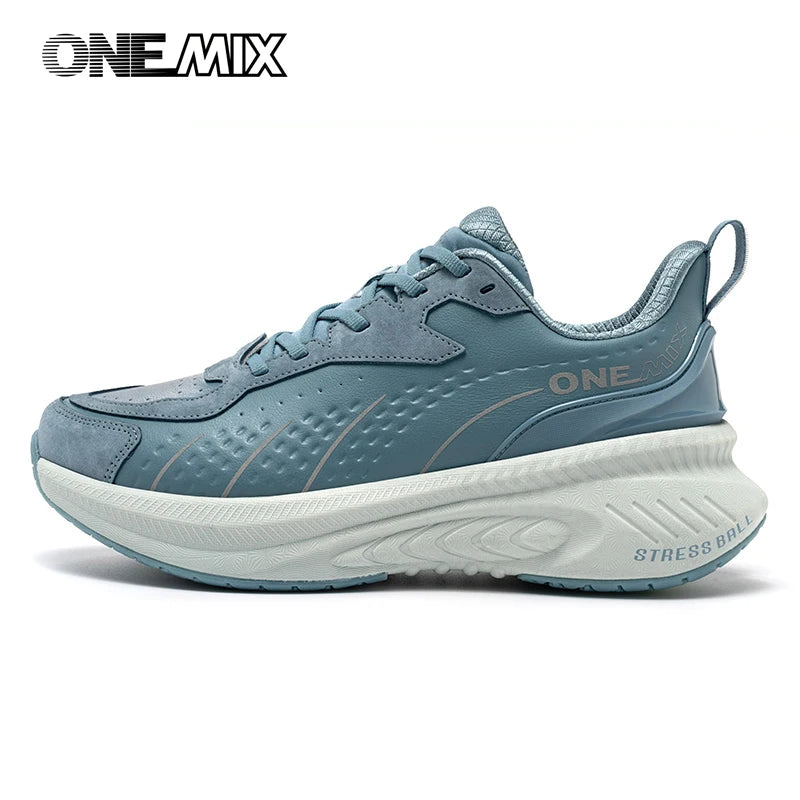ONEMIX Men's Winter Leather Sports Shoes For Heavy Weight Adults/Shock-Absorbing & Stable Support Cold-Resistant Daily Shoes