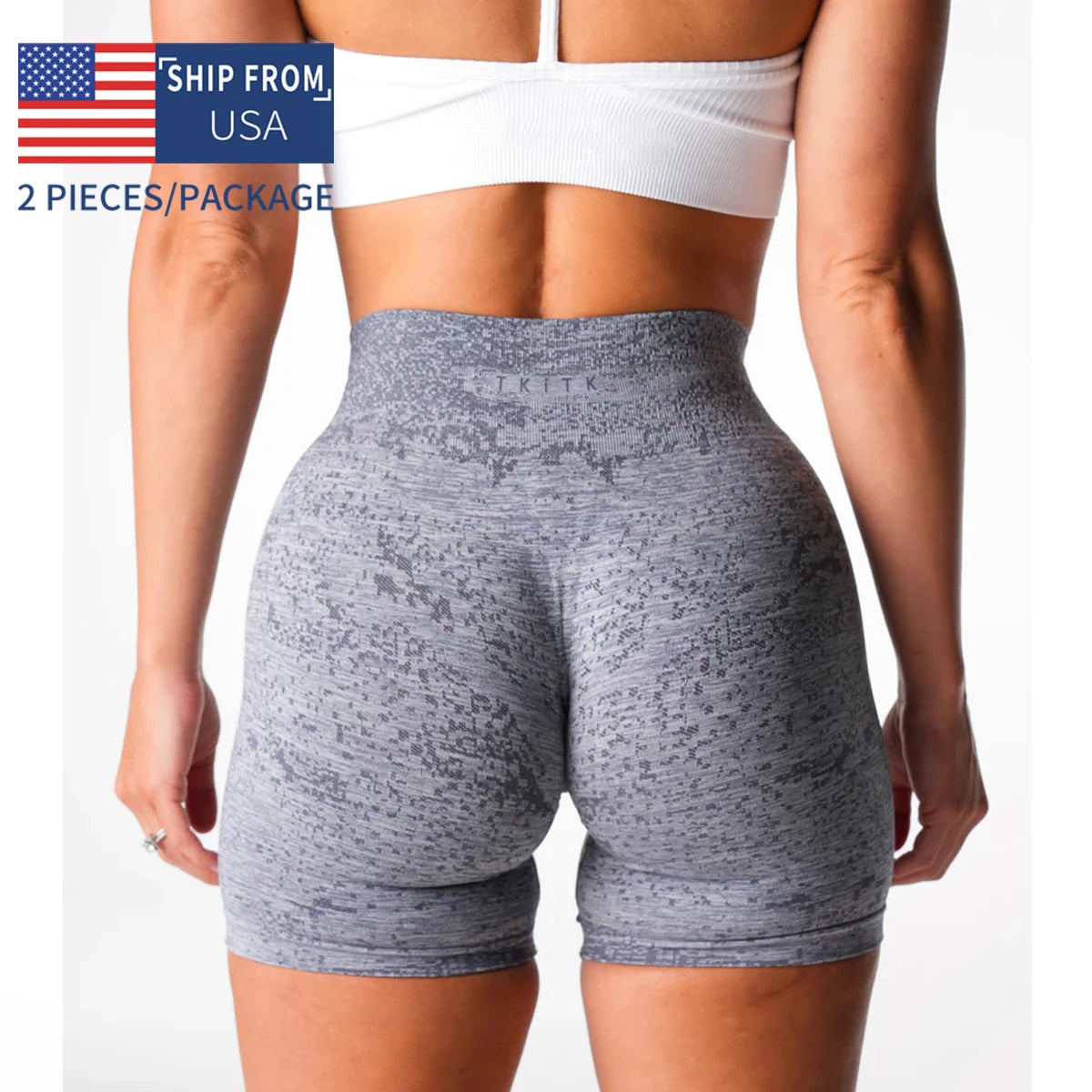 Newly listed price TKITK 2Pcs Seamless Shorts Women Soft Workout Tights/Fitness Spandex Yoga short Gym Wear