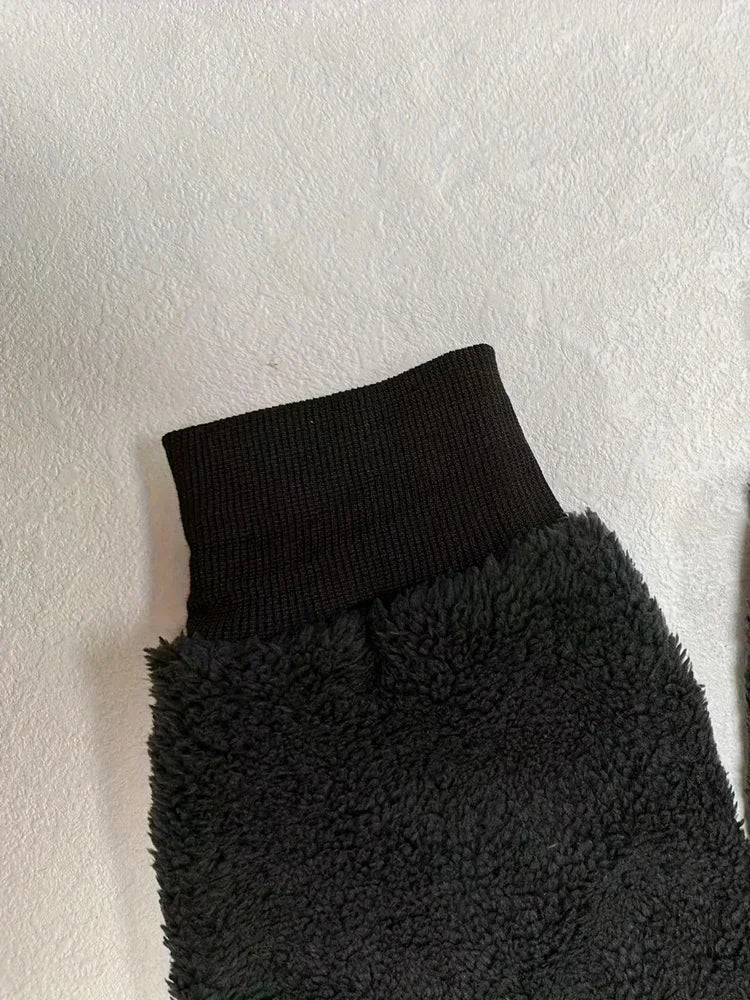 Winter Warm Women Jackets Plush Casual Loose Fleece Plaid Y2K Hooded/Zipper Fashion Cashmere Warm Solid Color Oversize Coat