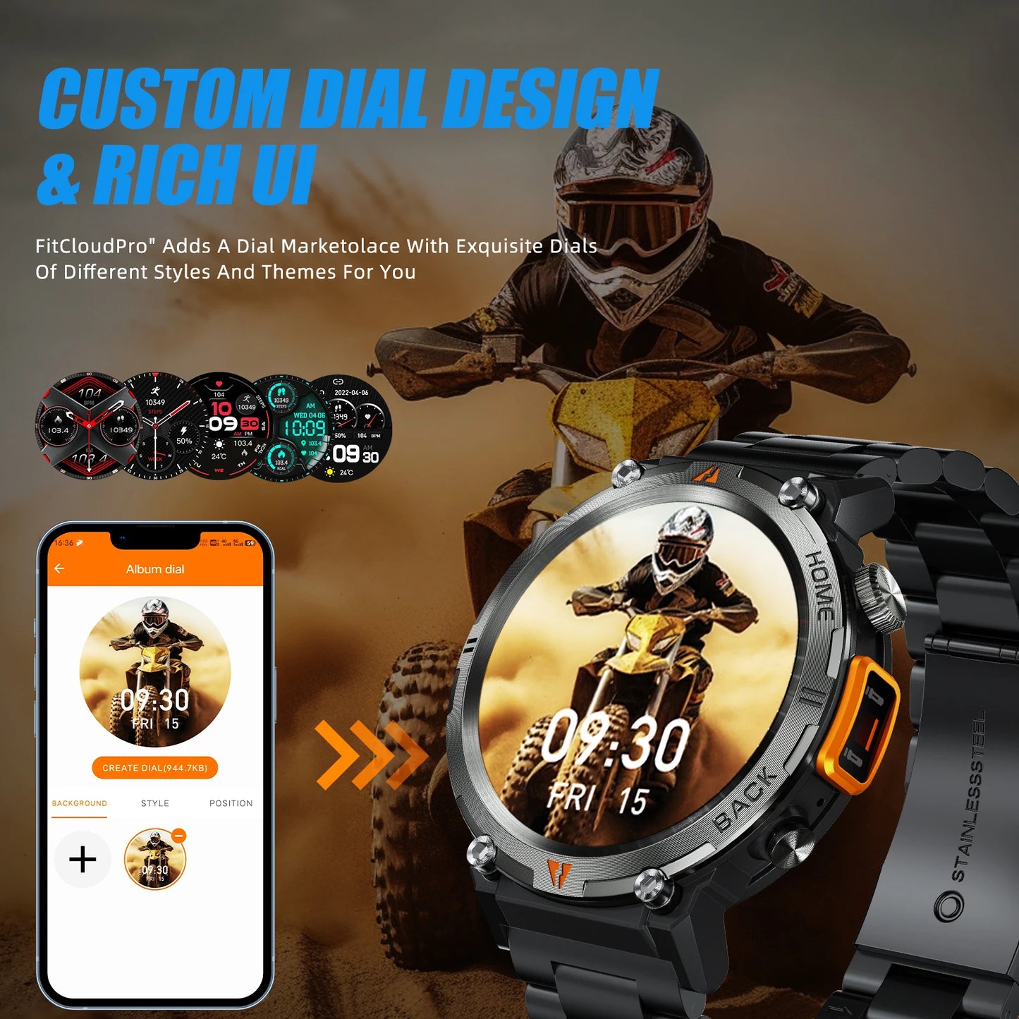 LaNikar 2025 KE3 Bluetooth Call Smart Watch Men Full Touch Screen/Health Monitor With  steel ring Men Smart Watch For IOS Android