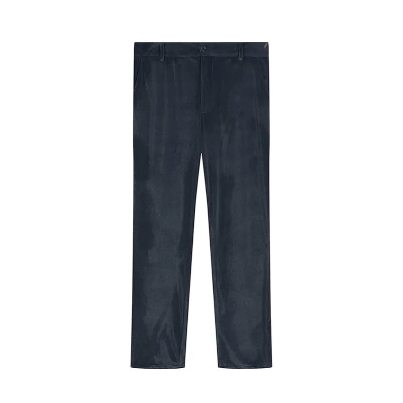 Men s Stylish  Fit Corduroy Trousers Mid Rise Solid Color/Casual Tapered Pants Long Straight Leg Pants