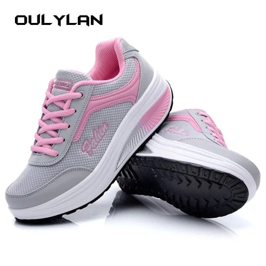 Spring/Autumn Slope Heel Sneakers Breathable Women's Shoes/Swinging Shoes Fitness Running Women Shoes