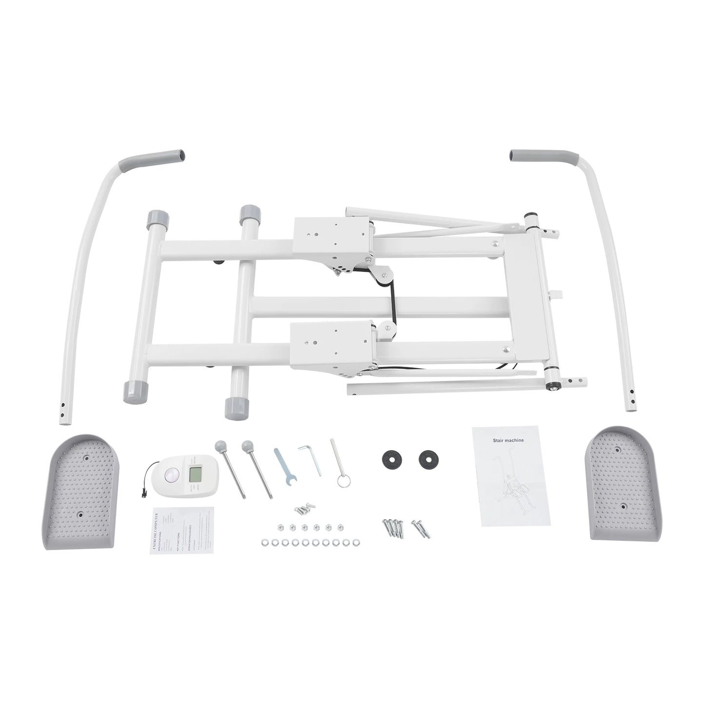 Compact Stair Stepper Machine for Home Full Body Workout Climber/with Digital Monitor Space Saving Exercise Equipment (White)