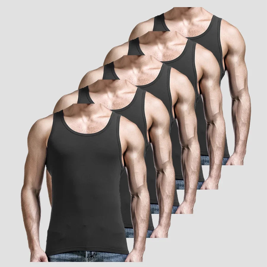 5PCS Men's summer trendy slim-fit hurdling style/wearing men's tight-fitting Tank Tops