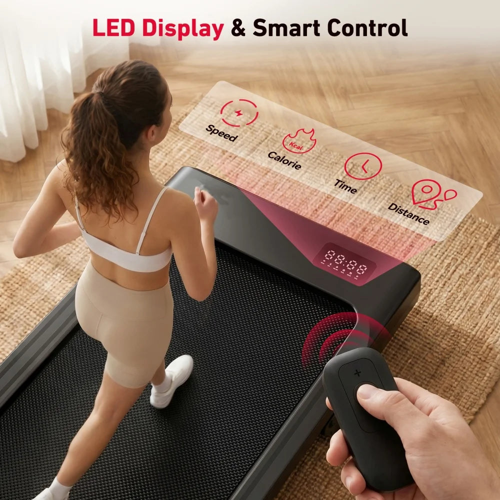 Walking Pad Under Desk Treadmill 2 in 1 Portable Treadmill/with Remote Control LED Display 2.5HP Walking pad for Home Gym