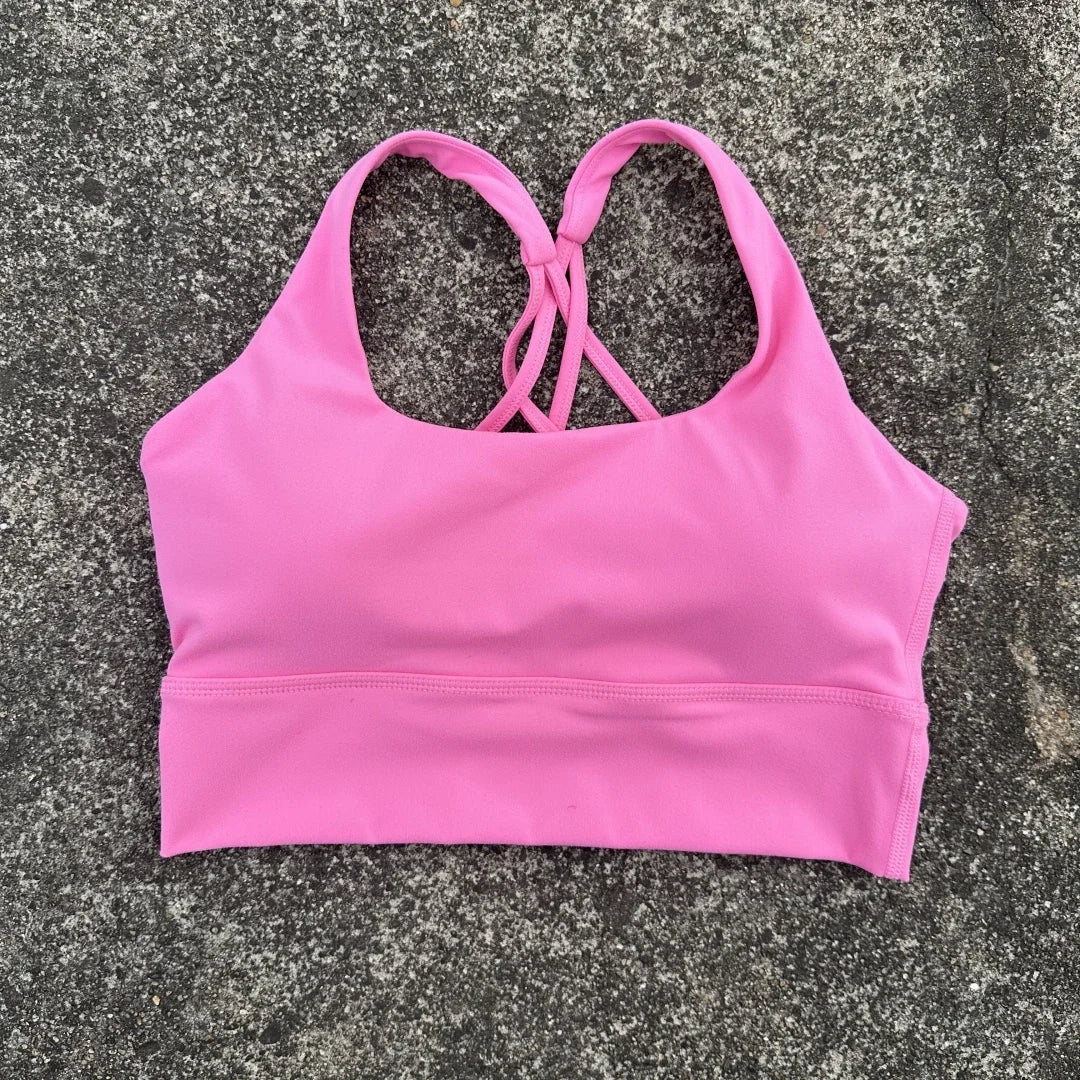 Solid Color Soft Tight Gym Yoga Underwear high strength shockproof/Women Cross Back Fitness Bra Sport Top Comprehensive