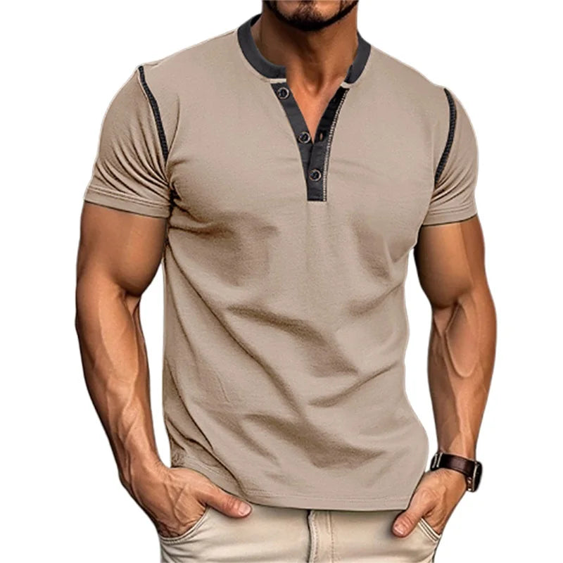 Men s Lightweight V-Neck T-Shirts Breathable  Fit Solid Color/Short Sleeve Casual Tops Summer Fashion Tee Shirt