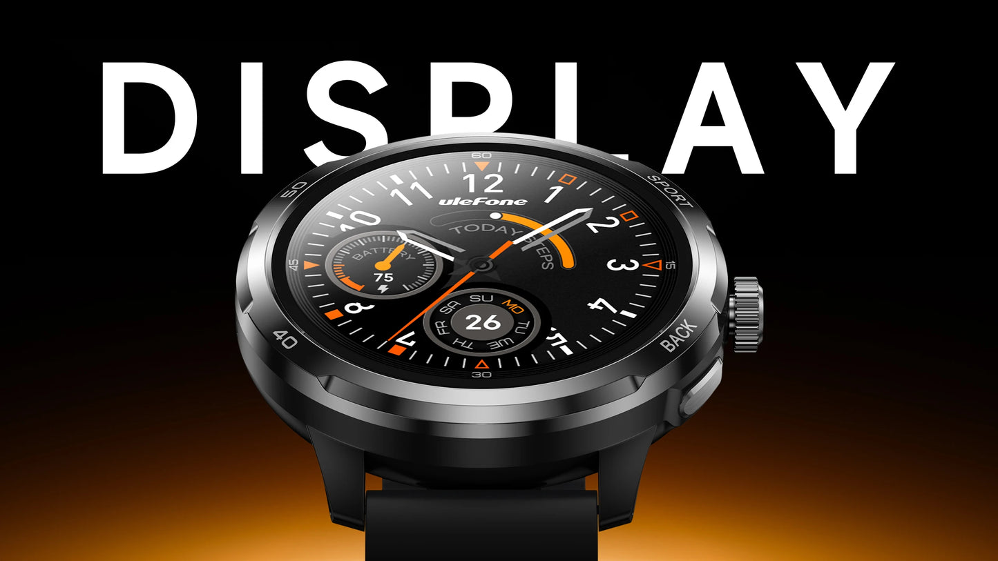 Ulefone Armor Watch Pro 1.5" AMOLED Smartwatch with Built-in GPS/Heart Rate Monitoring Sports Watch for Men & Women