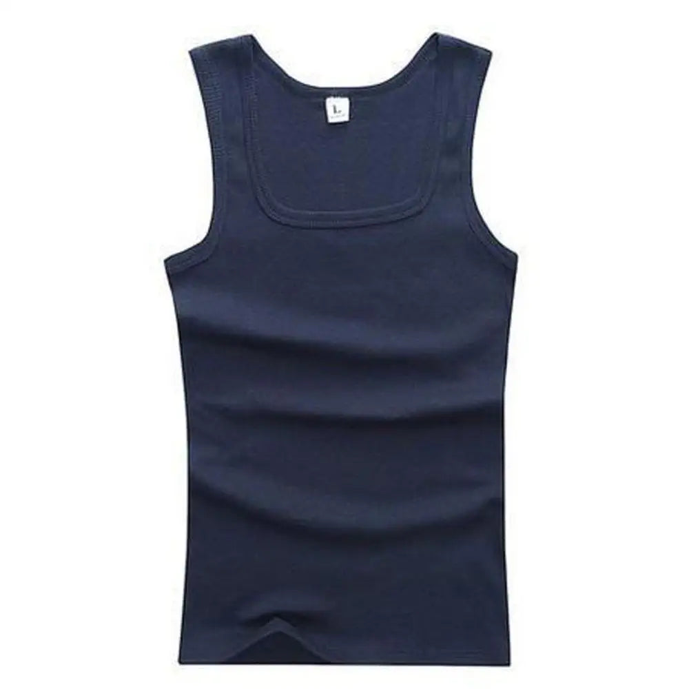 Hot Sale Men's Sleeveless Breathable Fitness Vest Basic Elastic Tank Top/Men's Cotton Bodybuilding T-shirt Classic Color Clothes