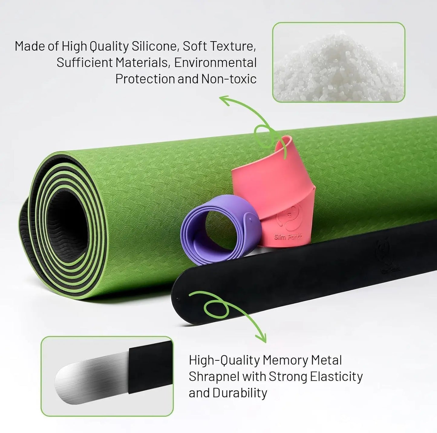 Slim Yoga Mat Strap with Heavy-Duty Clasp/One Snap Secures Mats Tightly Rolled Fits Most Sizes (24" L X 2" W)