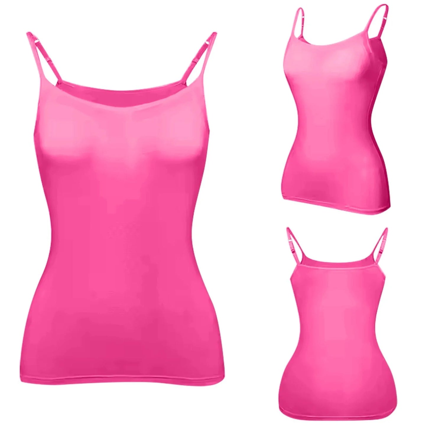 New Padded Bra Tank Top Women Modal Spaghetti Solid Cami Top Vest/Female Adjustable Camisole With Built In Bra Fitness Clothing