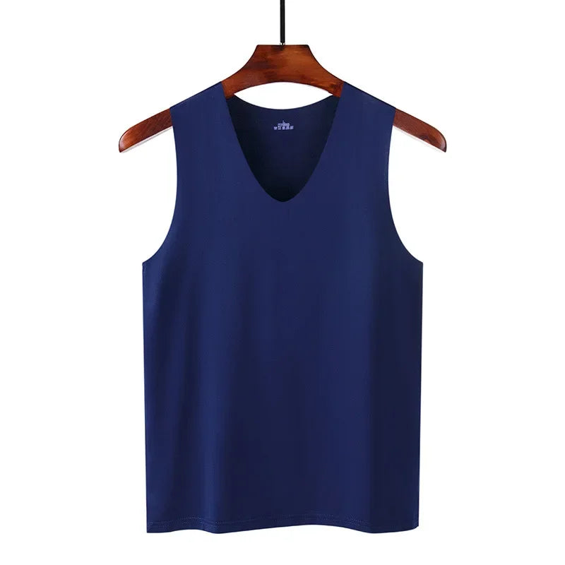 Undershirts Men's Underwear Summer Vest Men Traceless Ice Silk/Tank Top Slim Fit Sports Fitness Sleeveless Breathable Singlet