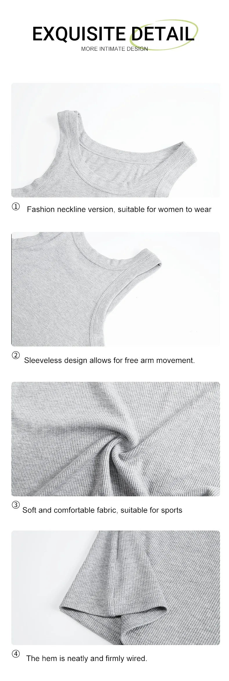 3PCS Set Cotton Camisole Vest Paired Summer Slim Fit Clothing/Simple Versatile Basic Top Breathable Women's Korean Style Tops